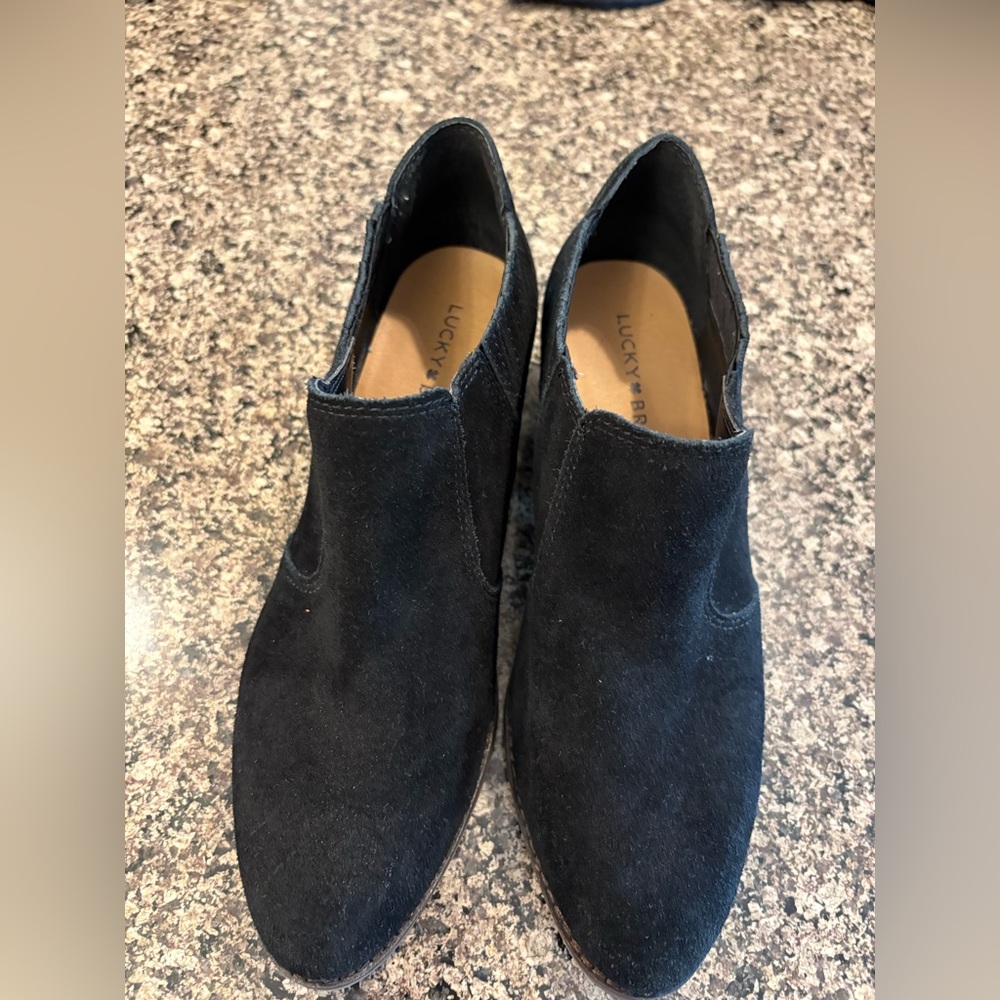 Lucky Brand Dark Suede Ankle Boots